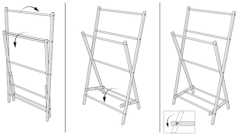 WING skládací stojan na ručníky 58x103x35cm, jasan SP854