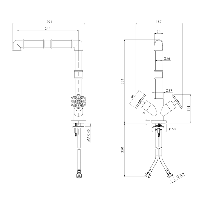 AVENUE stojánková dřezová baterie, bronz EV014BR