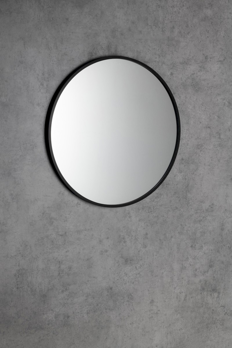 NOTION SLIM kulaté zrcadlo v rámu ø 50cm, černá mat NT500