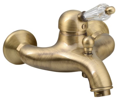 KIRKÉ CRYSTAL nástěnná vanová baterie, páčka krystal, bronz KI10KB