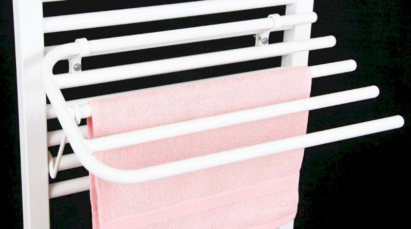Sušák 4 ručníků na otopná tělesa, univerzální upínání, délka 60cm, bílá 25-03-SV460