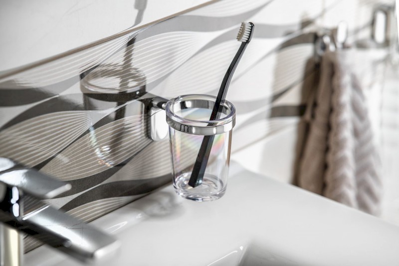 ZERO držák kartáčků, chrom/ABS ZE004