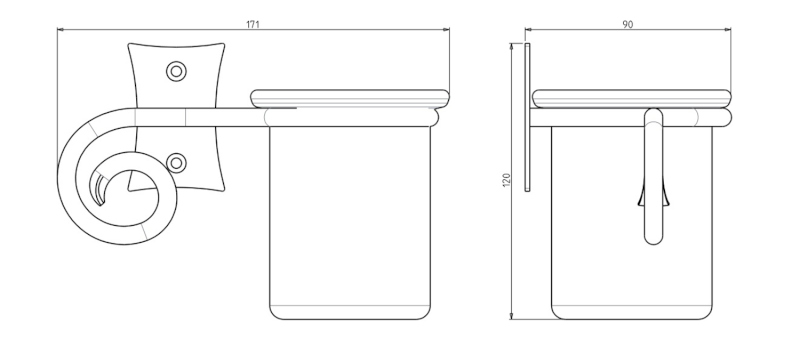 REBECCA sklenka, keramika, černá mat CC004