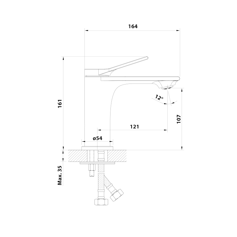 BOLERO stojánková umyvadlová baterie, chrom BC002