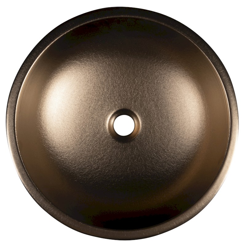 PRIORI keramické umyvadlo na desku, Ø 41 cm, měď/modrá se vzorem PI037