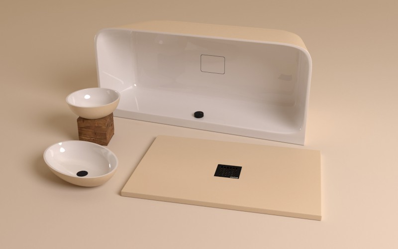 FLEXIA vanička z litého mramoru s možností úpravy rozměru, 120x80cm, béžová mat 77922.81