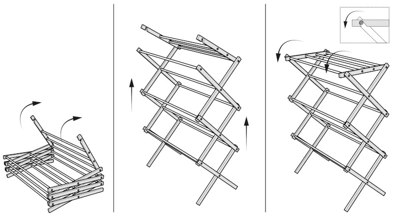 CIKCAK skládací stojan na ručníky 73x97x39cm, jasan SP621
