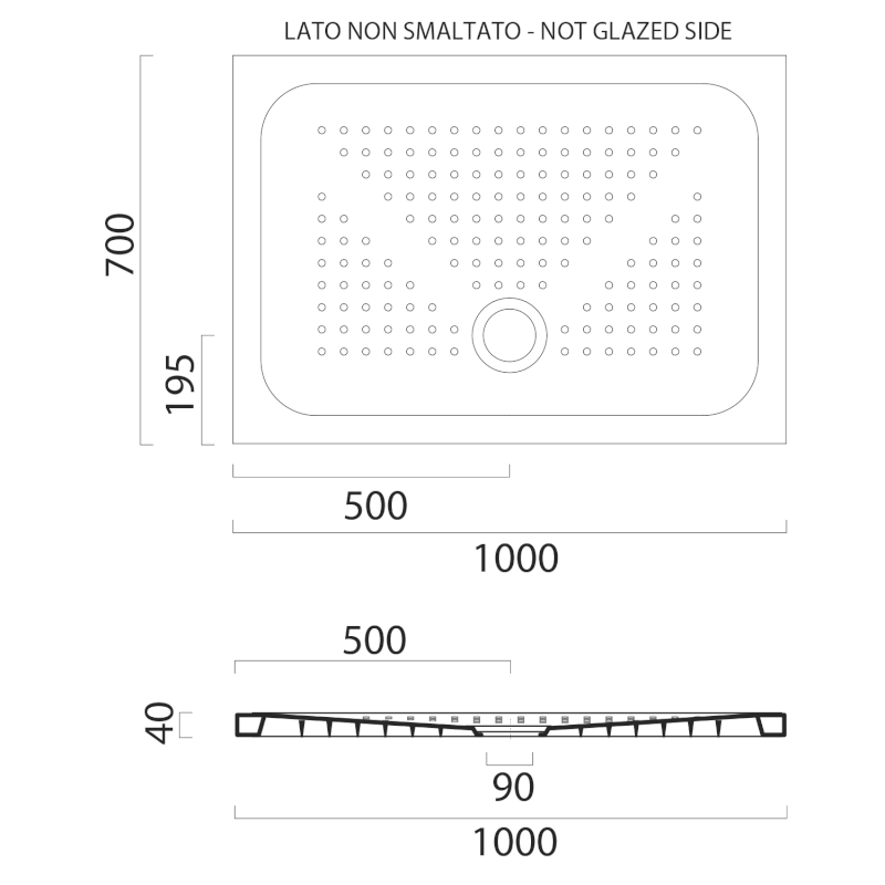 Keramická sprchová vanička, obdélník 100x70x4cm, bílá ExtraGlaze 47100711