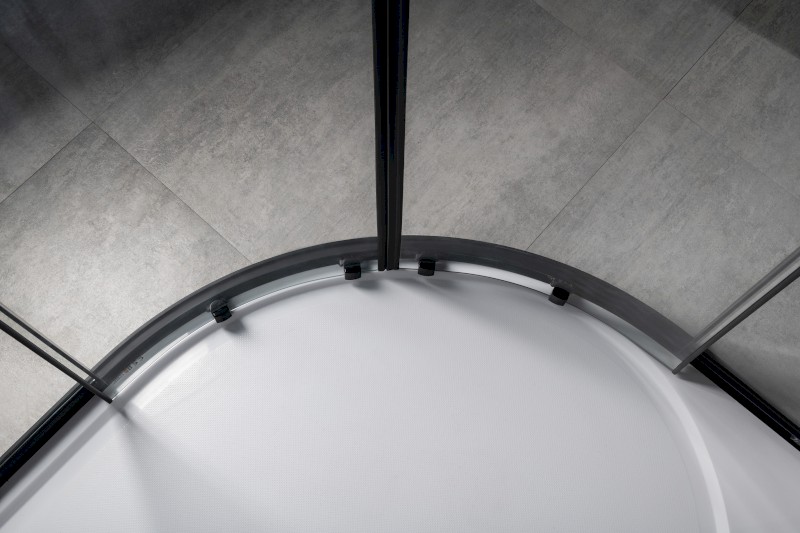 SIGMA SIMPLY BLACK čtvrtkruhová sprchová zástěna 900x900 mm, R550, čiré sklo GS5590B