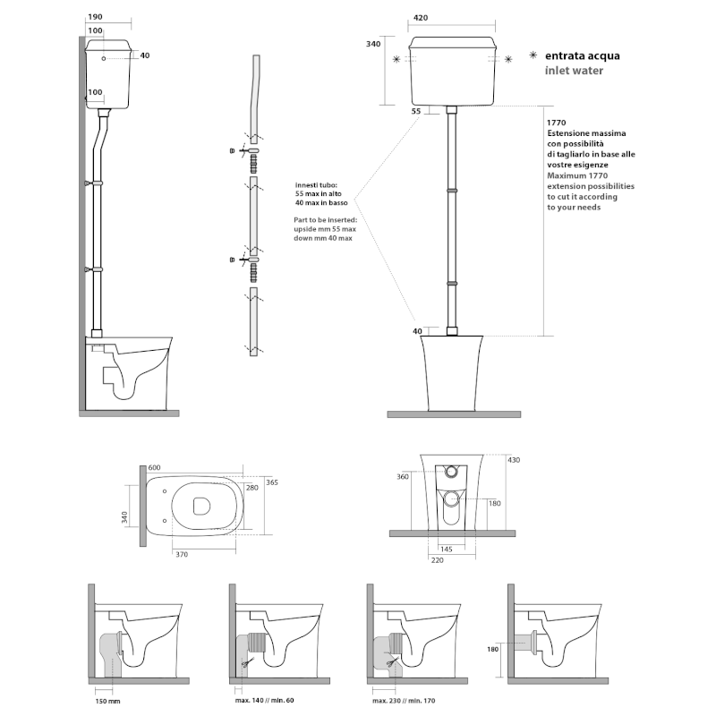 THE NEW YORKER nádržka vysoká, bílá 568001