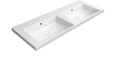 NORM keramické dvojumyvadlo 125x50cm, bez otvoru, bílá ExtraGlaze 8627011