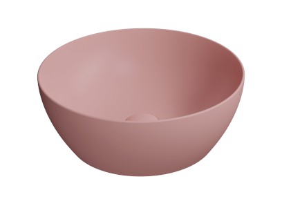 PURA keramické umyvadlo na desku, průměr 42cm, blush mat 885124