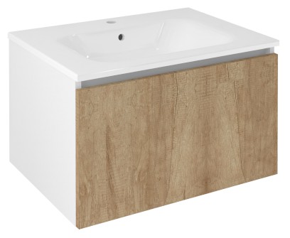 LOREA umyvadlová skříňka 70x44x51,2cm, 1x zásuvka, dub alabama/bílá mat LE070-2231