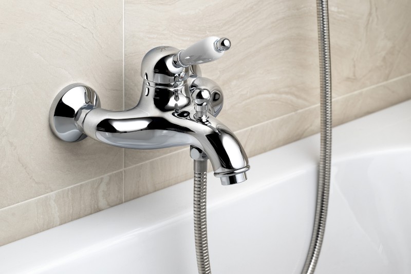 KIRKÉ WHITE nástěnná vanová baterie, bílá páčka, chrom KI10BC