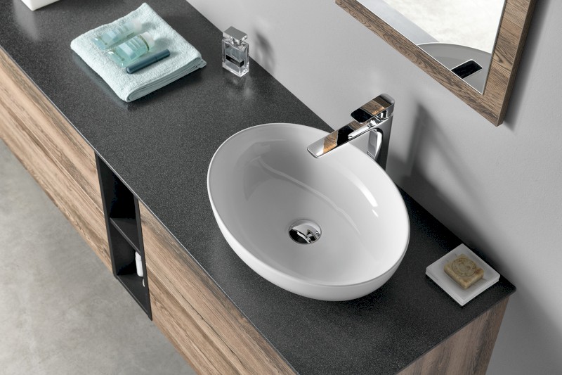 TREOS pracovní deska 766x513 mm, rockstone, bílá mat TX077-0101