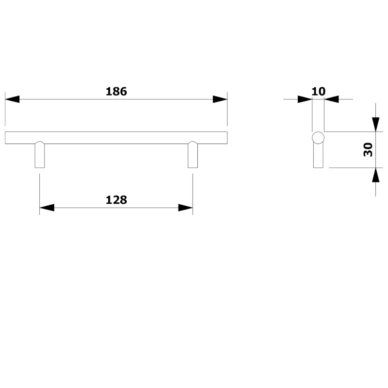 VILI kovová úchytka, 186/128mm, chrom 10092