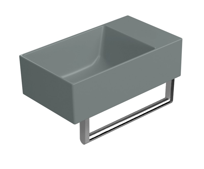 KUBE X keramické umývátko 40x23cm, bez otvoru, pravé/levé, agave mat 9484004