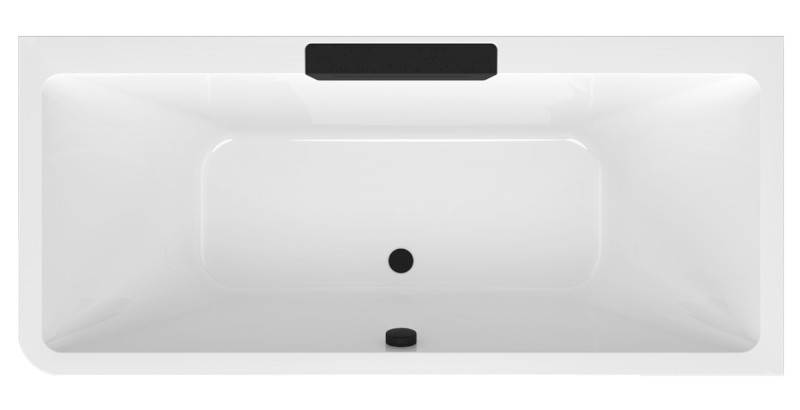 CASCATA R MONOLITH obdélníková vana 180x80x60cm, kaskáda černá 73836MR.102