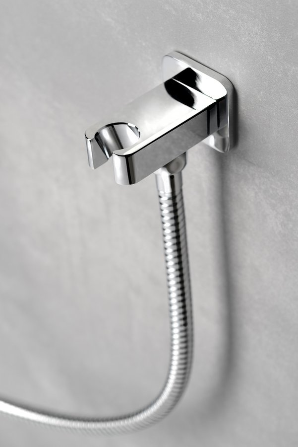 Držák sprchy hranatý, pevný, s vyústěním, chrom JM540