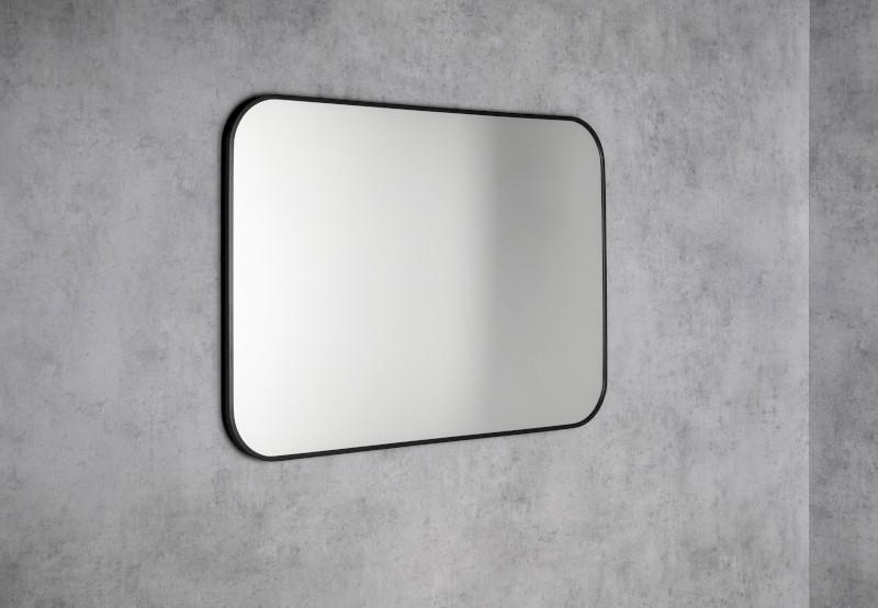 AROWANA zrcadlo v rámu 100x70cm, černá mat AWB1070