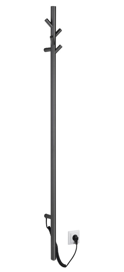 PASADOR elektrický sušák ručníků, kulatý, 150x1500mm, 30 W, gun metal ER175GM