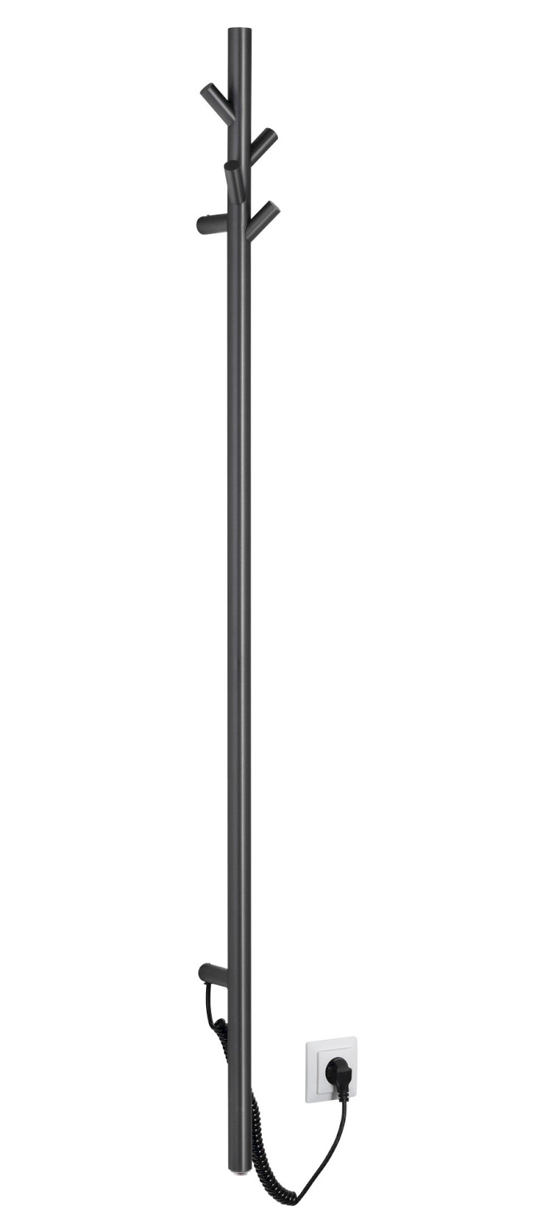 PASADOR elektrický sušák ručníků, kulatý, 150x1500 mm, 30 W, gun metal ER175GM