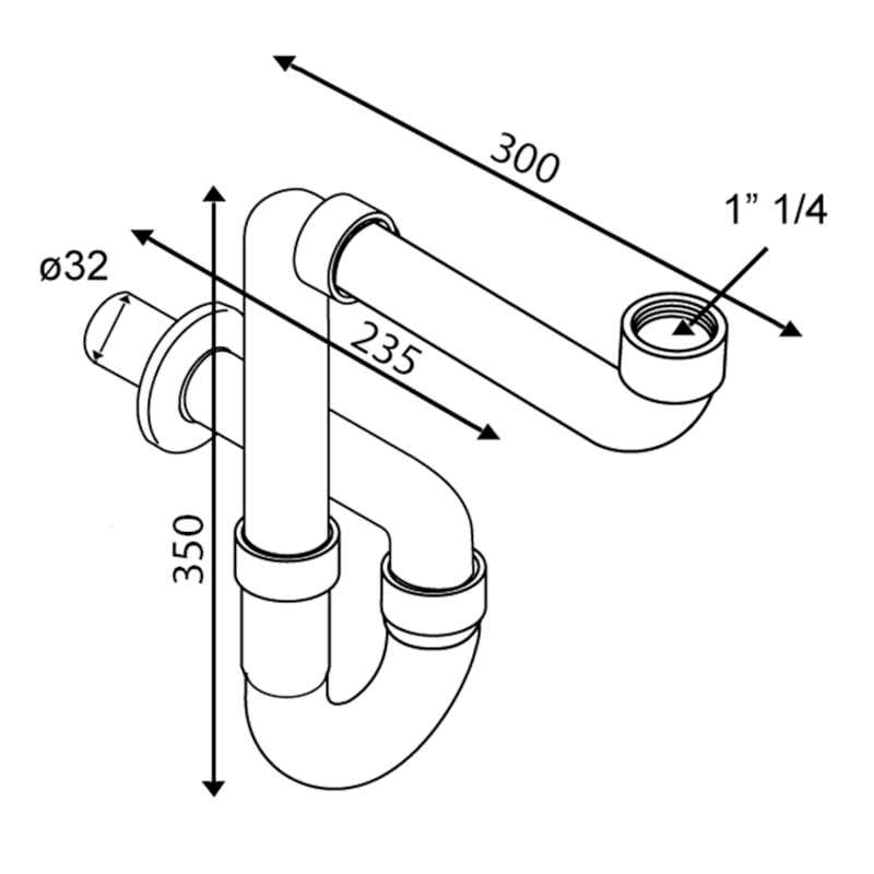 HANDICAP umyvadlový sifon šetřící místo 5/4