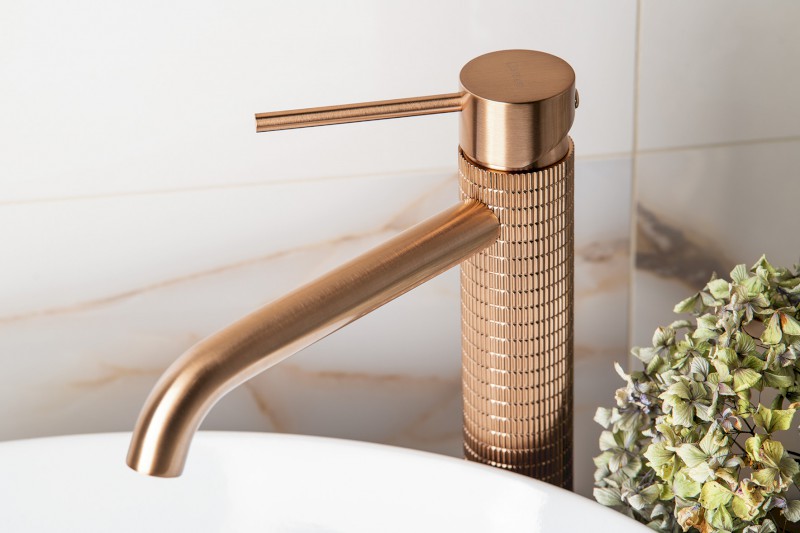 FLAWO stojánková umyvadlová baterie vysoká, měď mat FR678G