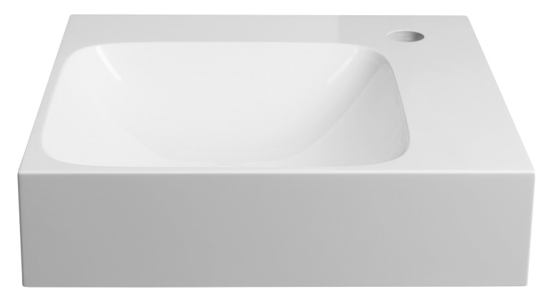 EMONA umyvadlo rohové, litý mramor, 40x40cm, bílá EN040R