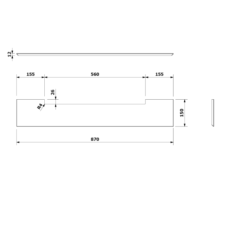 SHARON kulaté zrcadlo s LED podsvícením a s policí ø 80cm, černá mat (E28904CI-01) 31255CI-01