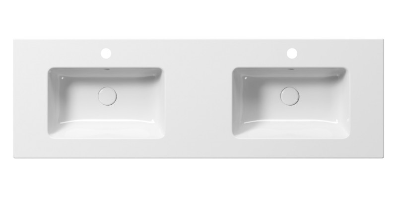 PURA keramické dvojumyvadlo Slim 142x46cm, bílá ExtraGlaze 8889111