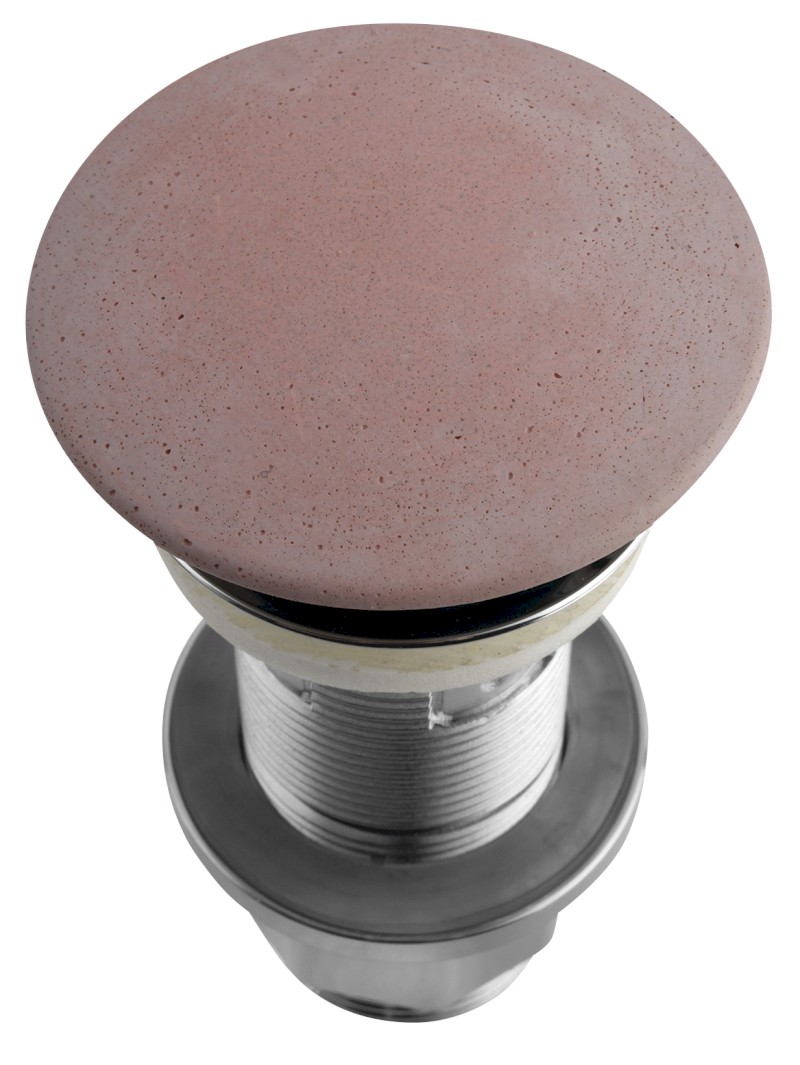 Umyvadlová výpust 5/4“, click-clack, betonová zátka, 10-80mm, růžová mat FG921