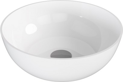 BANERA ROUND umyvadlo na desku, litý mramor, průměr 39cm, bílá 14337