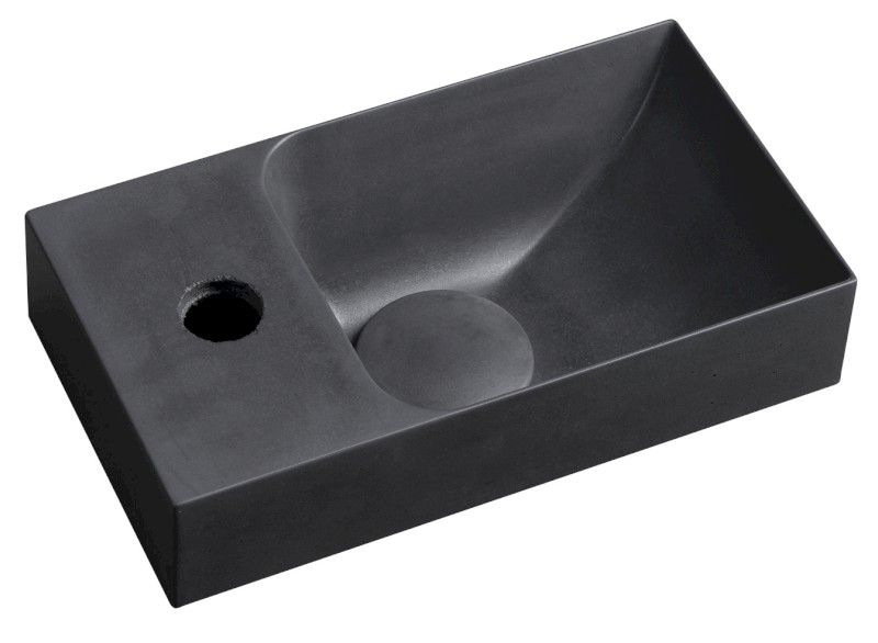 PICCOLINO betonové umývátko 30,8x17cm, baterie vlevo, antracit mat PK30016