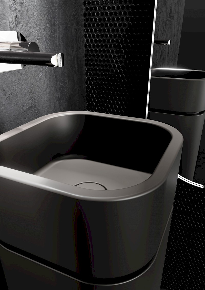 HAKO keramické umyvadlo na desku 30x30cm, černá mat 554331