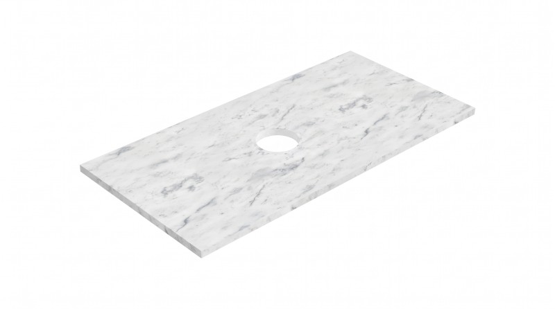 ALTACERAMICA keramická deska 100x2x49cm, 1 otvor pro sifon, mramor/bílá mat AC40235