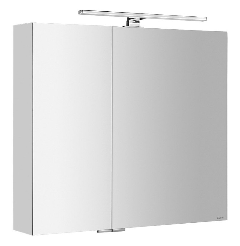 MIRRÓ galerka s LED osvětlením, 80x70x16cm, bílá MC080-0030