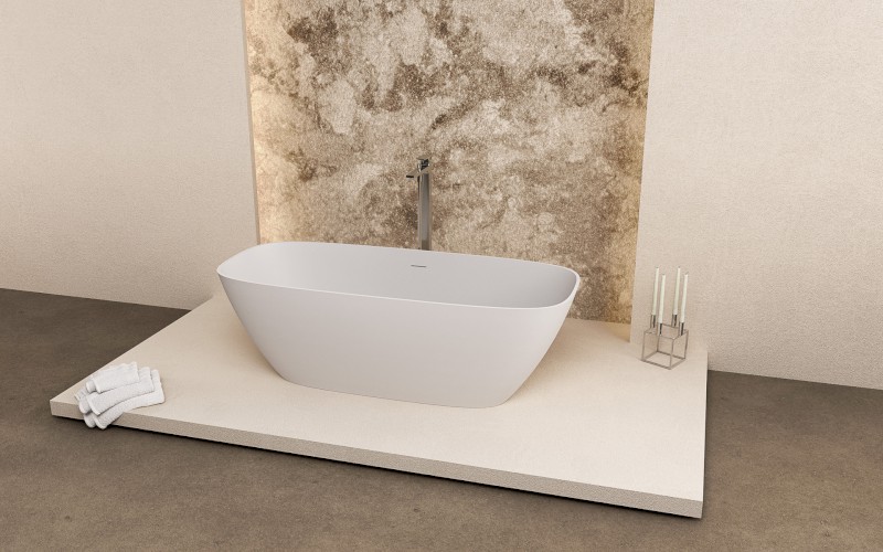 MEDINA volně stojící vana, solid surface, 165x70x52cm, bílá mat 92430