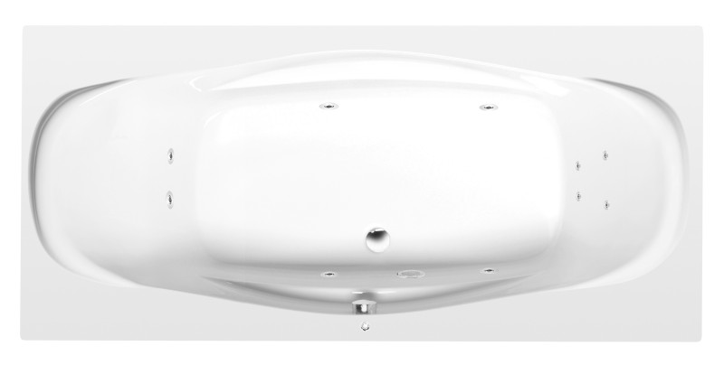 GARDA hydromasážní vana, 190x90x44cm, Active Hydro, chrom 14111.1010
