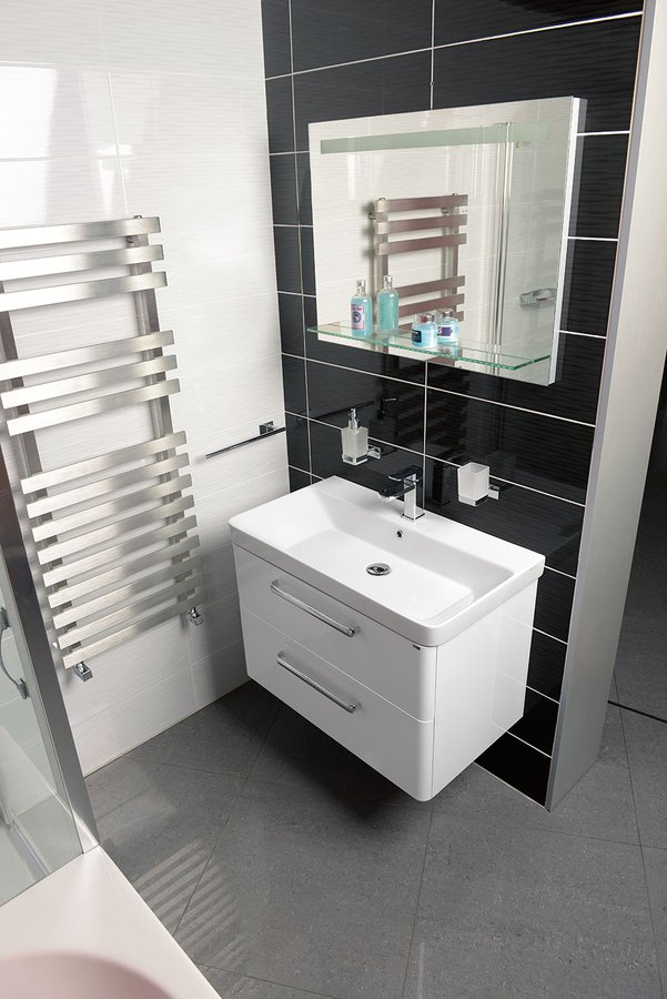 THEIA umyvadlová skříňka 75,6x50x44,2cm, 2xzásuvka, bílá TH080-3030