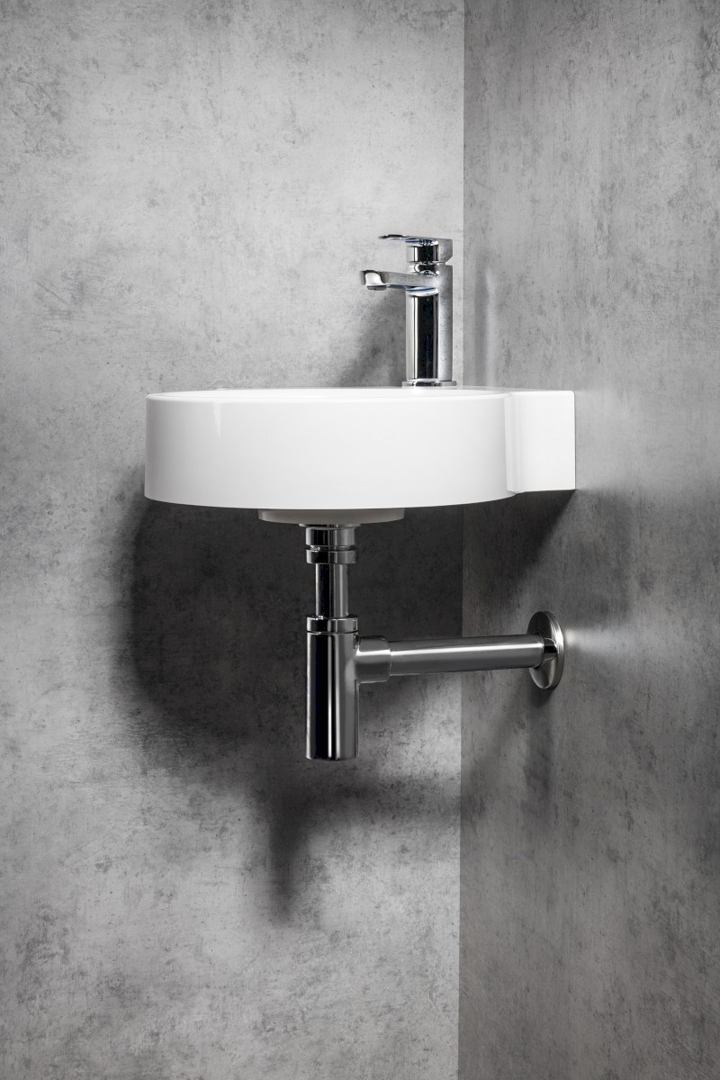 KAORI umyvadlo rohové, litý mramor, 38x38cm, bílá KR038