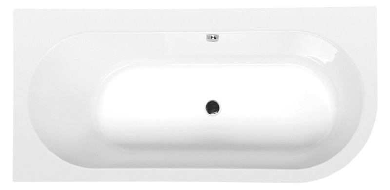 ASTRA L MONOLITH asymetrická vana 160x75x60cm, bílá/černá 33611MB
