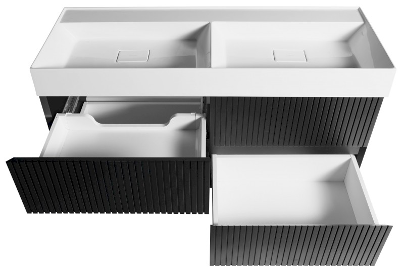 FILENA dvojumyvadlová skříňka 118x51,5x43cm, černá mat strip FID1212BS