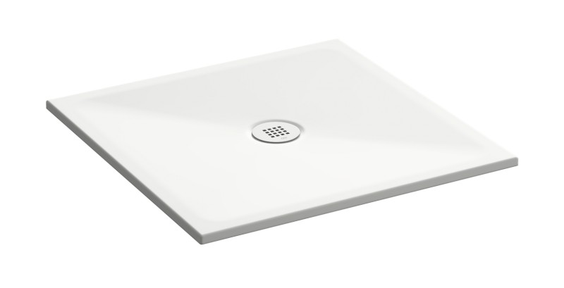 Keramická sprchová vanička, čtverec 80x80x2cm, bílá mat 46080809