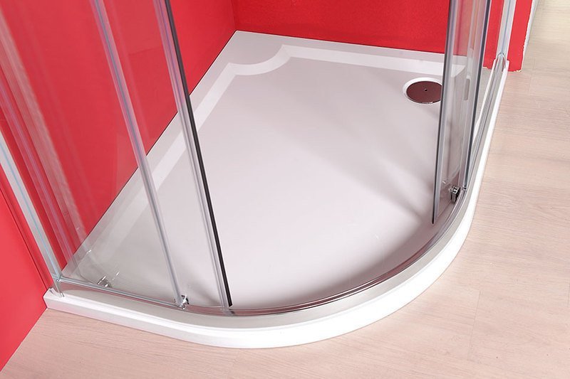 RIVA sprchová vanička z litého mramoru, čtvrtkruh 100x80cm, pravá, bílá GR10080R