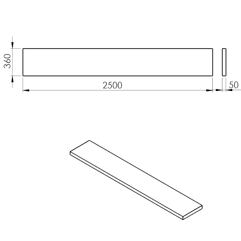 AVICE deska pod umyvadlo 250x36cm, tl.5cm, old wood AV2568