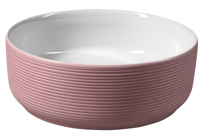 ARDEA keramické umyvadlo na desku, Ø 41cm, růžová AR041