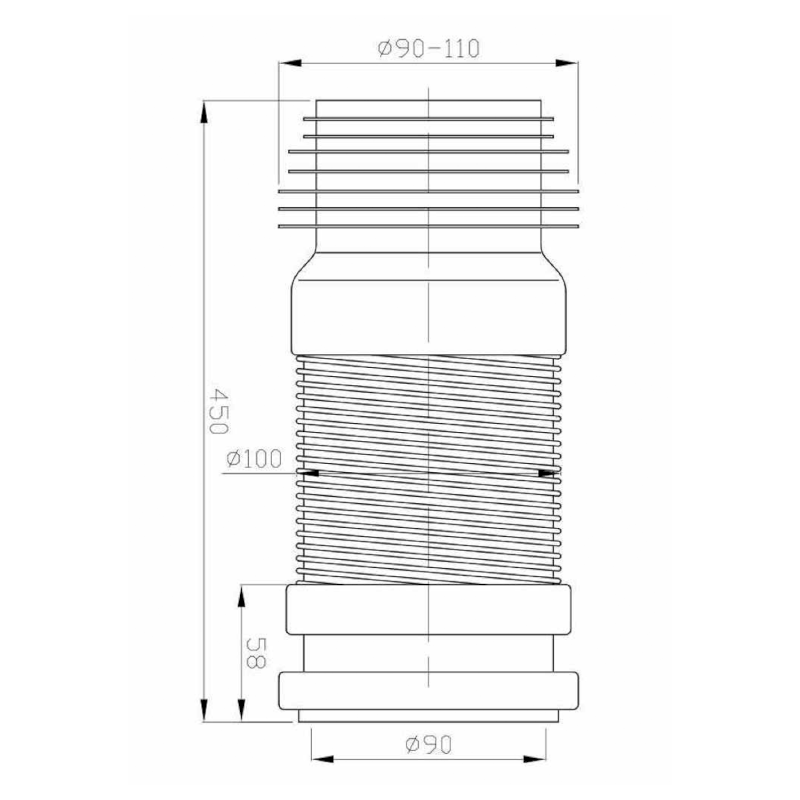 Flexi dopojení pro závěsné WC, 450mm 159.321.0