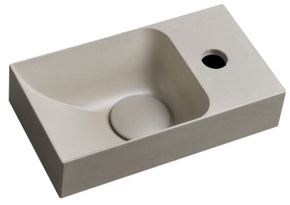 PICCOLINO betonové umývátko 30,8x17cm, baterie vpravo, písková mat PK30514