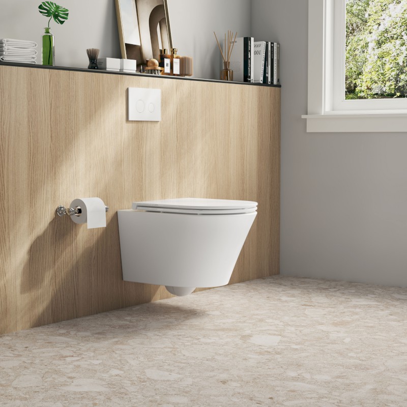 PACO SHORT závěsná WC mísa, Rimless, 36x47,5cm, bílá PZ1012SH